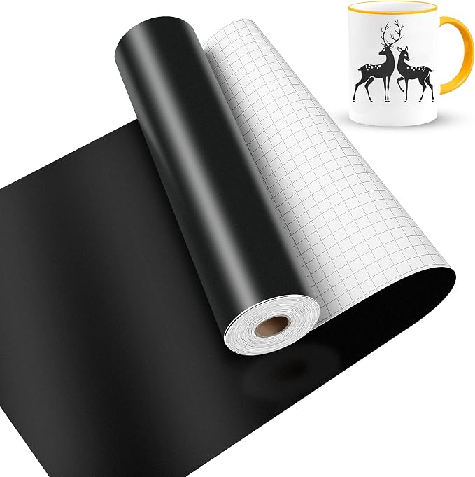 Matte Black Permanent Vinyl, Lya Vinyl Matte Black 12" x 50Ft Permanent by LyaVinyl