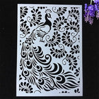 TIAMECH A4 Reusable Feather Leaves Peacock Stencil - Image 4