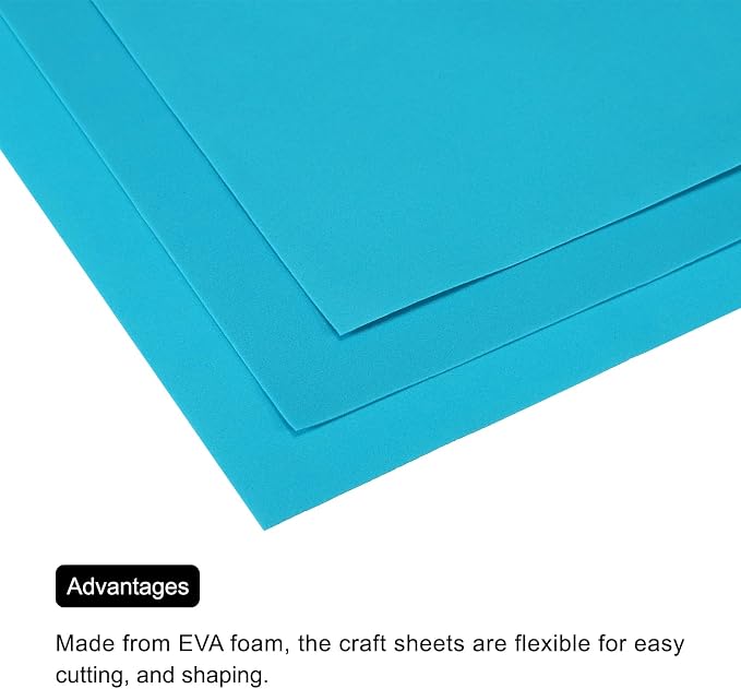 MECCANIXITY EVA Foam Sheets Lake Blue 19.7 Inch x 19.3 Inch 1mm Thick Crafts - Image 5