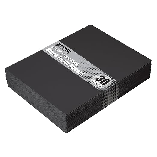 Better Office Products Black EVA Foam Sheets, 30 Pack, 2mm Thick, 9 x 12 Inch by BetterOfficeProducts