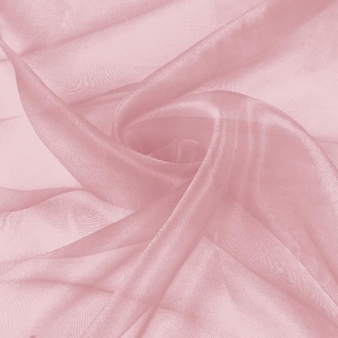 VACVELT Rose Gold Sheer Organza Fabric by The Yard 60" Wide | Semi-Transparent by VACVELT