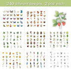 Imeepa 480Pcs Nature Stickers 8 Series Theme Scrapbooking Stickers | Plants - Image 3