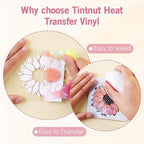 Tintnut Rainbow Tie Dye Heat Transfer Vinyl, easy cut & weed, stretch washable - Image 6