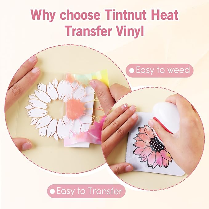 Tintnut Rainbow Tie Dye Heat Transfer Vinyl, easy cut & weed, stretch washable - Image 6