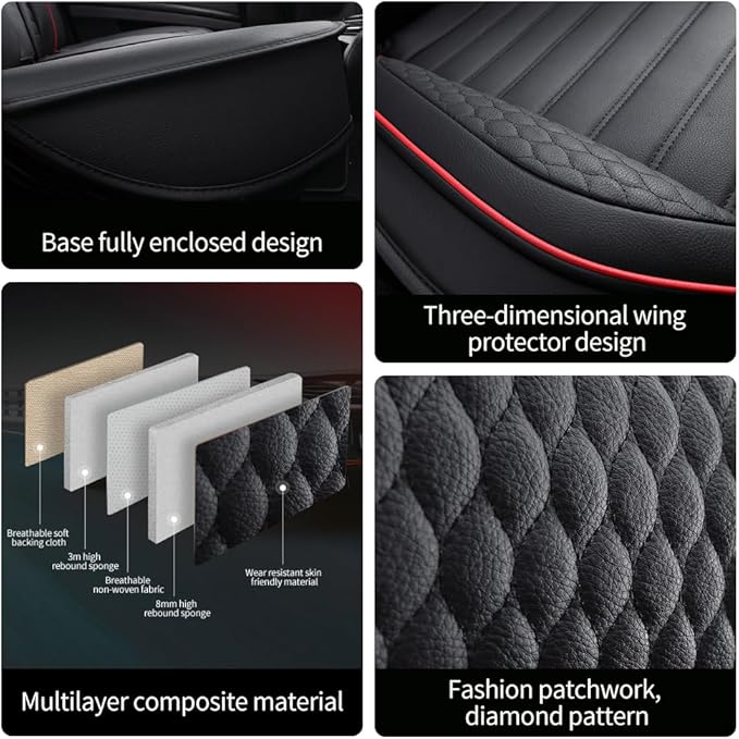 Leather Car Seat Covers for Toyota Corolla 2006-2024,Car Seat Covers Full Set,Seat Covers with Safety,Waterproof Seat Cover Compatible Airbag(5pcs Beige Luxury)