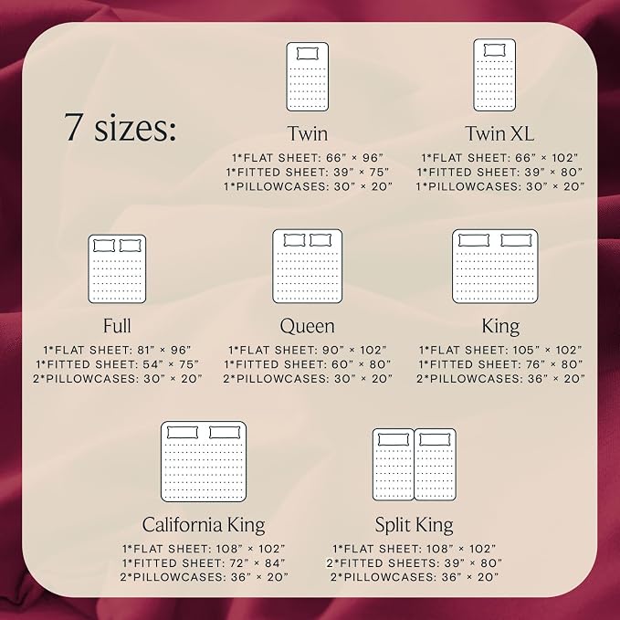 LuxClub 5 PC Split King Sheet Set, Breathable Luxury Bed Sheets, Deep Pockets - Image 4