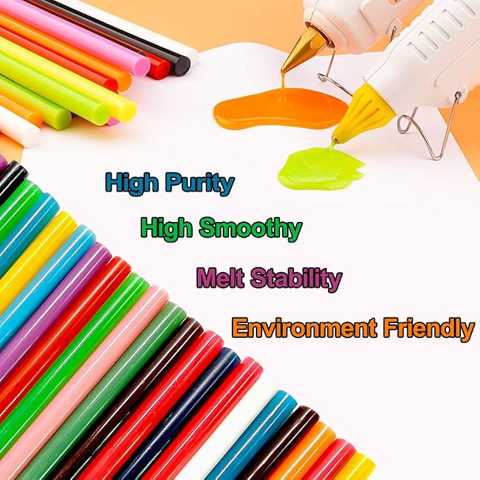 Ewparts 14-Color Hot Glue Sticks, school projects, home decor, and holiday - Image 3