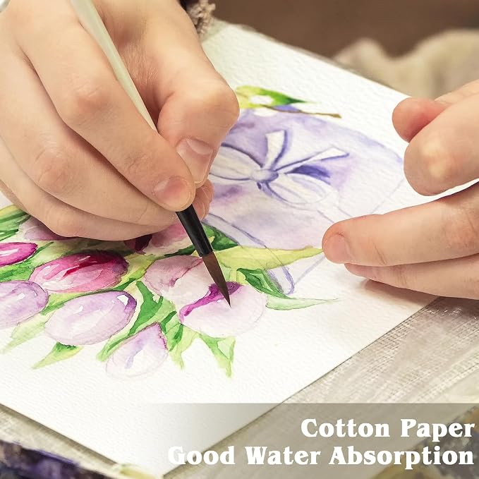 300 Sheets Watercolor Paper 8.5 x 11, 140 lb/300 GSM Cold Press Watercolor - Image 4