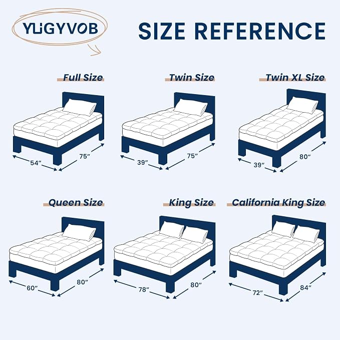 YUGYVOB Full Size Mattress Pad Extra Thick, and Breathable Mattress Topper - Image 9