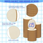 200 Pieces Round Wood Circles for Crafts - Image 3