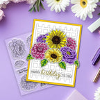 Flower Clear Stamps and Dies for Card Making Layering Coloring Stencil Set - Image 5
