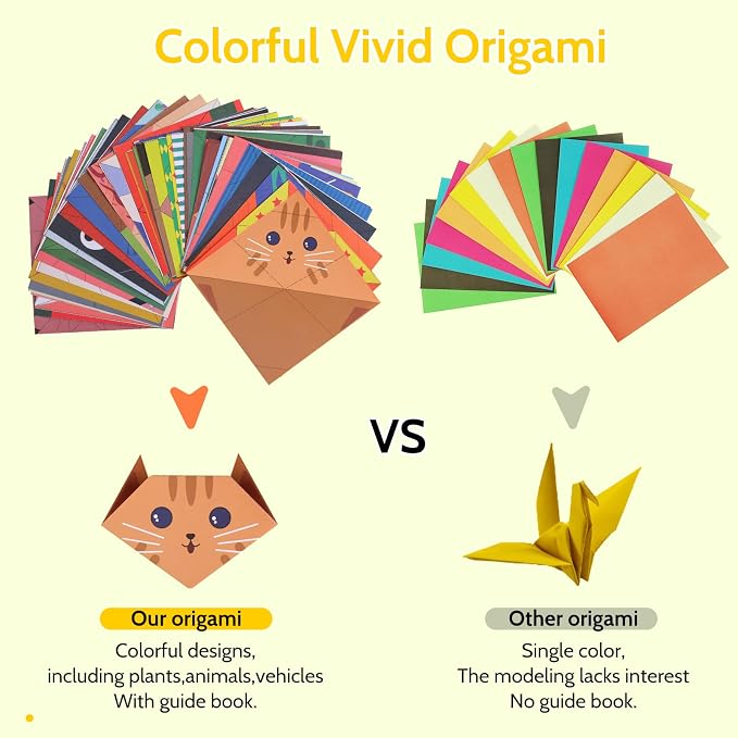 Origami Paper for Kids Ages 5-8, Double Sided Origami Kit 90 Patterns, Easy - Image 3