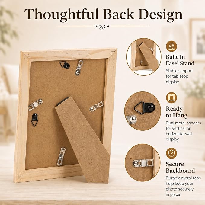 Solid Wood 6x8 Picture Frame Beaded Frame - Image 5