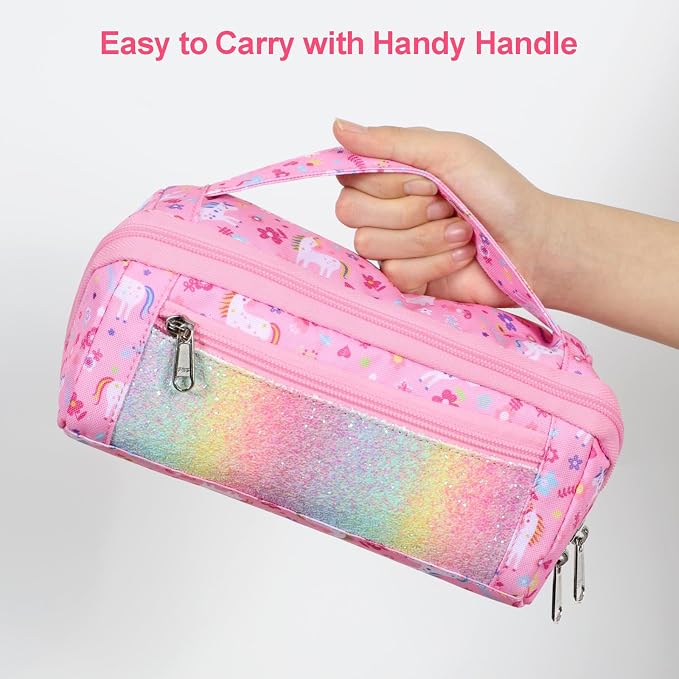 Large Pencil Case for Girls, Aesthetic Pencil Pouch for School, Wide Opening - Image 8