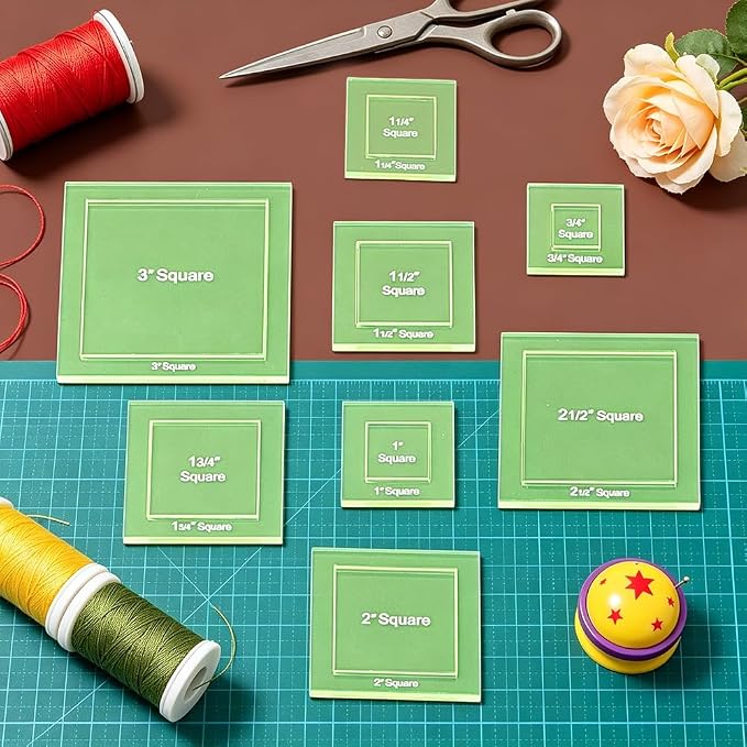BENECREAT 16 Pcs Square Quilting Template, Acrylic Intricate Sewing Machine - Image 4