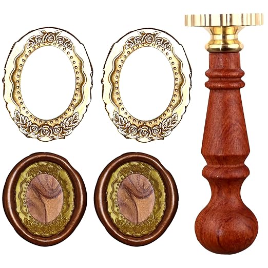 Frame Wax Seal Stamp Kit, 3D Embossed Relief Carving Wax Seal Stamp Head and by HOSEALING