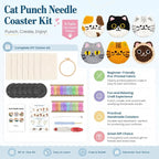 HGUANGJ Punch Needle Kit for Beginners Adults, Cat Coasters Kit - Image 6