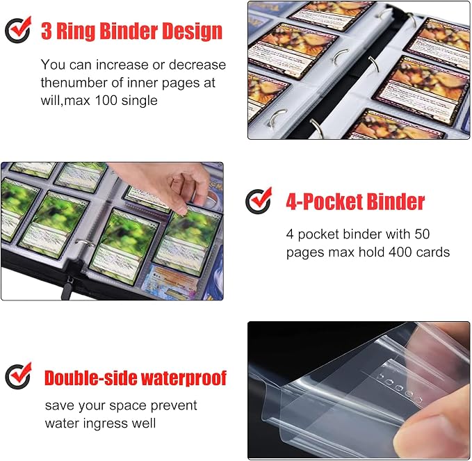 400 Pockets Zoro Card Binder for One Piece Zoro Cards, Portable Waterproof Card - Image 5