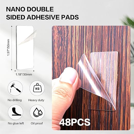 48PCS Nano Double Sided Adhesive Pads, Waterproof No Damage Removable Heavy - Image 2