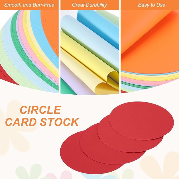 MECCANIXITY 24 Pcs Circle Card Stock, 3 Inch Round Cutouts Paper Thick - Image 3