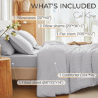 MUXHOMO 7 Pieces California King Comforter Set, Seersucker Bed in a Bag Cal - Image 4