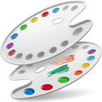 DUGATO 14-Well Oval Paint Palette, 14 x 10.5 in | Lightweight Plastic Tray by DUGATO