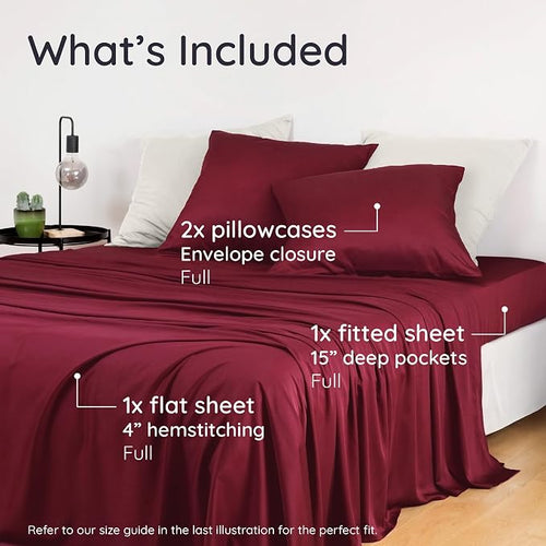 Bambaw 100% Viscose Derived from Bamboo Sheets Full Size Set – 4pcs Set of Full - Image 2