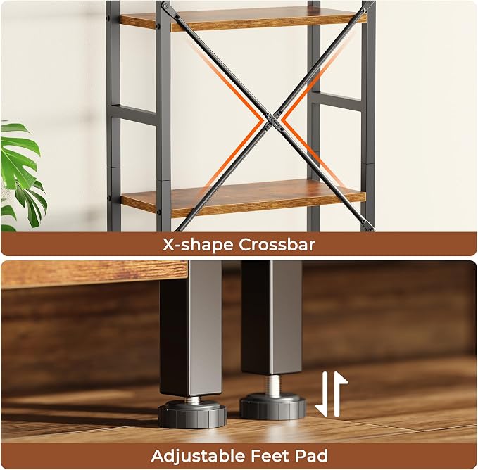 SUPERJARE Triple Bookshelf, Bookcase - Image 7