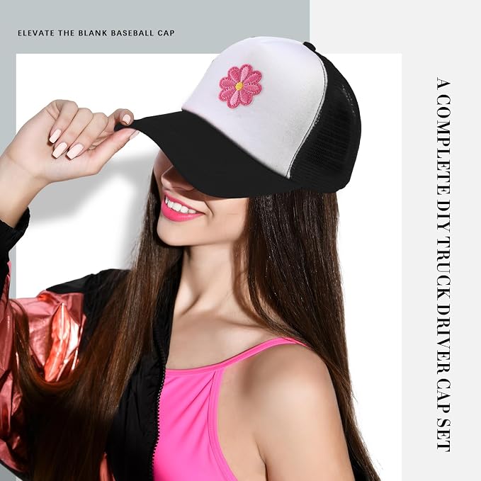 Hercicy 12 Pack DIY Trucker Hats Kit, Sublimation Blank Baseball Caps - Image 3