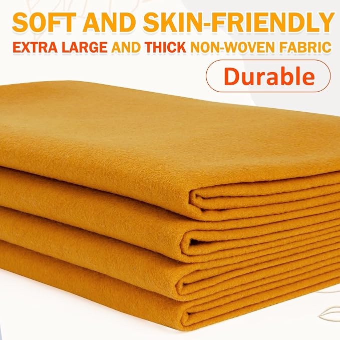 XSEINO Antique Gold Large Felt Fabric 108" X 36 ", 1.4 mm Thick Soft Felt - Image 6