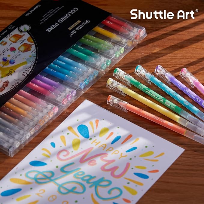 Shuttle Art 30 Colors Cute Journal Pens 0.6mm Fine Point Colored Gel Pens - Image 8