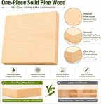 4 PCS Solid Pine Wood Blocks, Laser Engraving, DIY Signs, Home Decor and Craft - Image 3