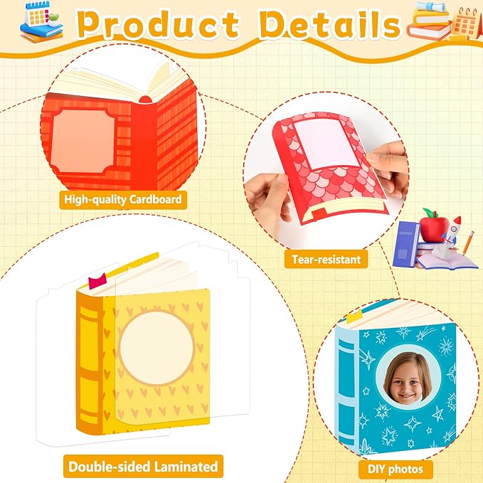 60pcs Book Theme DIY Cutouts Book Bulletin Board Decoration Set Colorful - Image 3