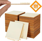 100 Pieces 4x4 Inch Wood Squares Unfinished Basswood Plywood Wooden Sheets 1/8 - Image 2