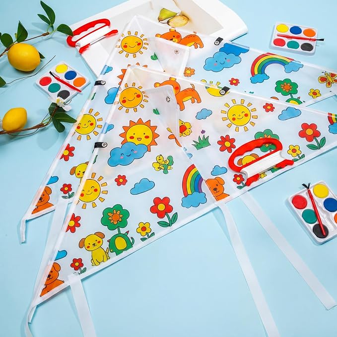 Syhood 20 Pcs DIY Blank Kites Set 24 Inch Summer Decorating Coloring Kites - Image 6