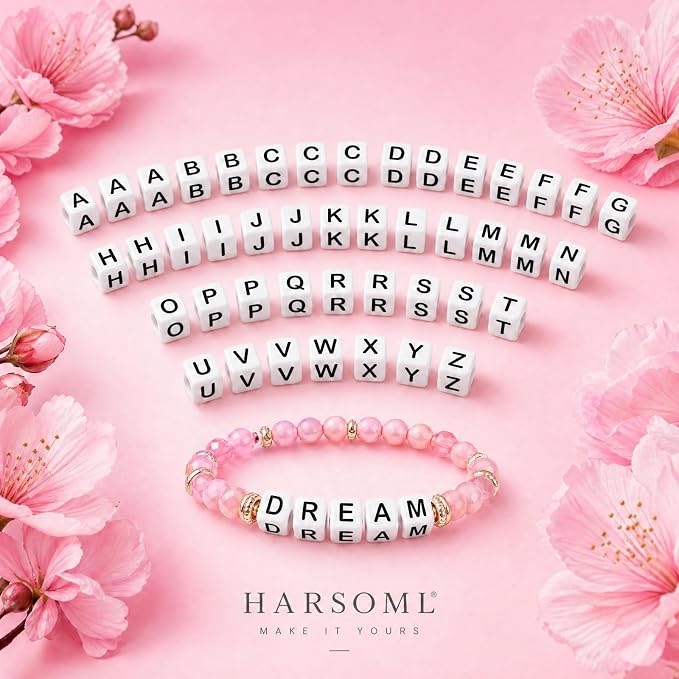 1400 PCS 6x6mm Cube Alphabet Letter Beads - Image 5