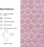 E-Tailor® Hand-Block Printed Pre-Cut Cotton Fabric Ideal - Image 3