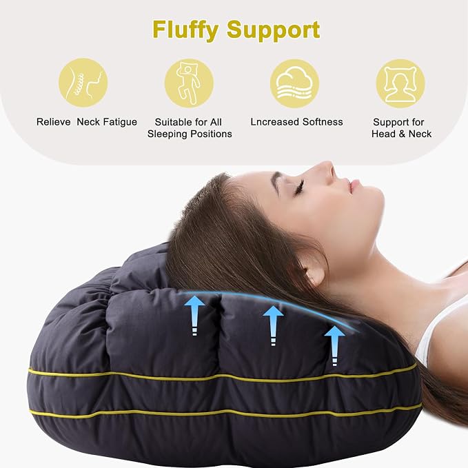 YOUR MOON Fluffy Support Bed Pillow Standard Size, Super Soft Premium - Image 9