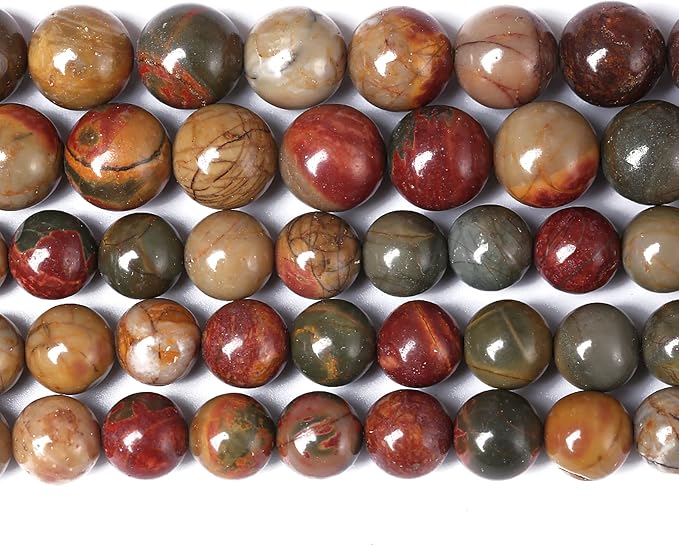 4mm 90pcs Natural Picasso Jasper Beads Healing Power Stones Round Loose by NaturalStoneBeads