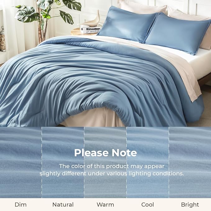 Litanika Twin XL Comforter Set Dark Grayish Blue, 2 Pieces Extra Long Dorm - Image 8