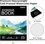 Watercolor Paper Pad, 140lb/300gsm Artist Painting Drawing Paper Book, Art - Image 5