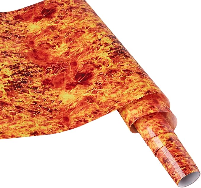 Tintnut Orange Red Flame Heat Transfer Vinyl Roll, stretch washable, compatible - Image 6