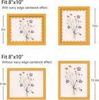 8x10 Picture Frame with Real Glass, Wooden cute 8 x 10 Photo Frame with Wavy Mat - Image 3