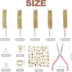 XKCWXY 14K Gold Chain for Jewelry Making, 16.4 ft 5 Rolls Jewelry Chains Bulk - Image 3