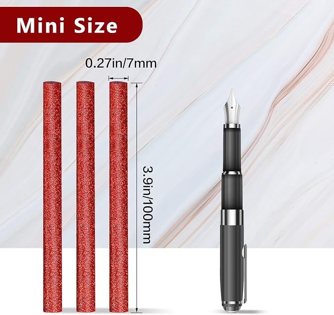 Manarty Glitter Red Hot Glue Stick, Adhesive EVA Glue Sticks Standard - Image 2