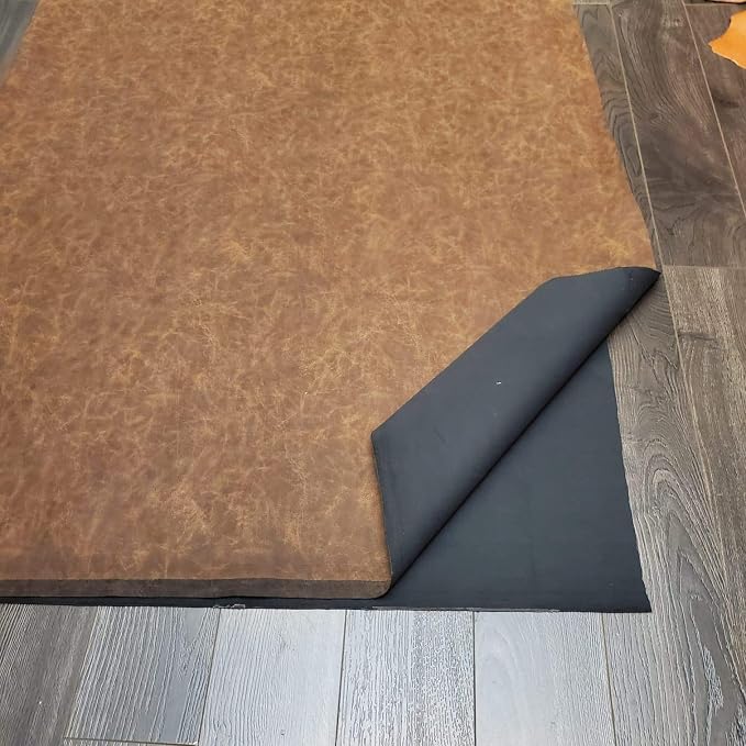 NAT Leathers | Brown Distressed Soft Faux Vegan Leather PU | 1 Yard Cut by the - Image 4