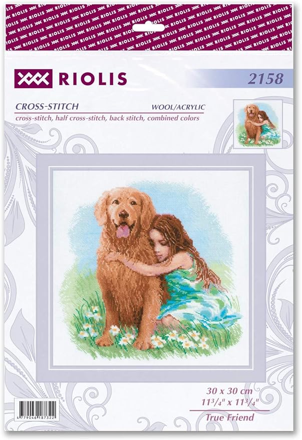 RIOLIS - True Friend 2158, Dogs Cross Stitch Kits 11¾" x 11¾", Counted Cross - Image 2