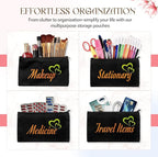 40 PCs 8.3x4.7 Black canvas Zipper Pouch, Makeup Bags Bulk Pencil Pouch - Image 3