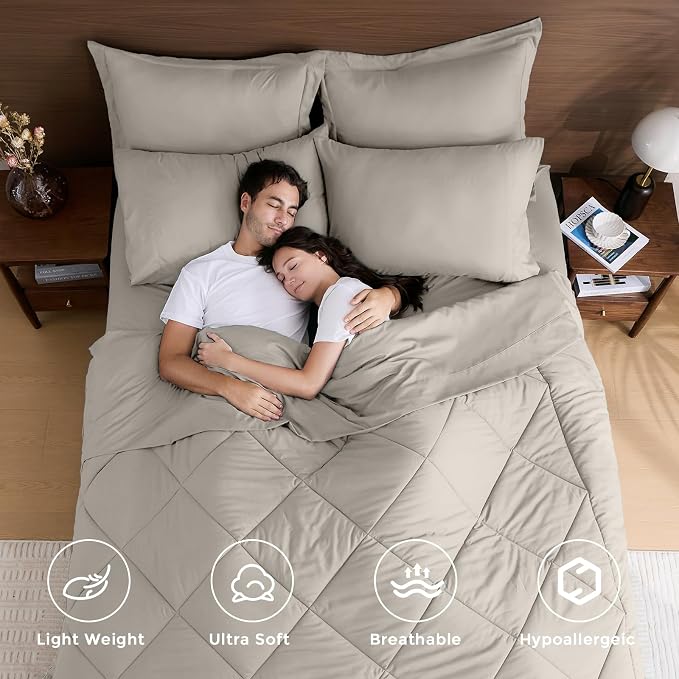 HEVUMYI Oatmeal Full Comforter Set - Image 2