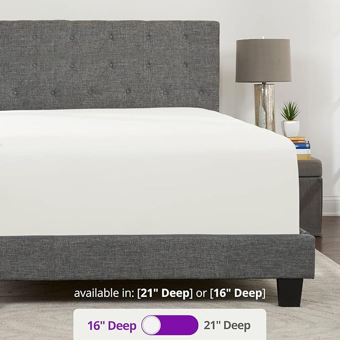 King Deep Pocket Fitted Bed Sheets Real 16' Fit Perfectly 14'18' Mattress & - Image 3